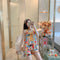 IMG 116 of Summer Pajamas Women Silk Korean Strap Cartoon Adorable Casual Loungewear Sets Sleepwear