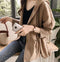 Women Korean Loose BF Hooded Windbreaker Mid-Length Casual Long Sleeved Cardigan Outerwear