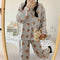 IMG 131 of Pajamas Women Long Sleeved Korean Sweet Look Adorable Teens Student Outdoor Pants Loungewear Two-Piece Sets Sleepwear