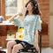 Student Pajamas Women Cotton Summer Minimalist Short Sleeve Shorts Adorable Loungewear Sleepwear