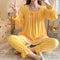 insPopular Streaming Solid Colored Pajamas Women Princess Long Sleeved Outdoor Loungewear Sleepwear