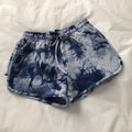 Img 6 - Vintage Dye Printed Slim Look Wide Leg Casual High Waist Home Shorts Women Jogging Sporty Hot Pants Beach Summer Beachwear