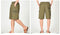 IMG 115 of Drawstring Cargo Shorts Men Cotton Beach Pants Loose knee length Elderly Plus Size Multi-Pockets Shorts