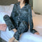 IMG 134 of Pajamas Women Adorable Cartoon Long Sleeved Loose Thin Loungewear Two-Piece Sets Outdoor Sleepwear