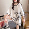 Img 1 - Loose Lazy White Short Sleeve T-Shirt Women Summer Mid-Length Popular insTops