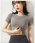 Img 1 - Fitting Yoga Women Short Sleeve Stretchable Jogging Quick Dry Slim Look Sporty Tops T-Shirt Fitness