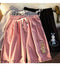 Img 7 - Summer Embroidery Bermuda Shorts Wide Leg Pants Women Korean Loose Student Straight