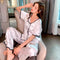 Southeast Asia Pajamas Women Summer Short Sleeve Shorts Silk Loungewear Cardigan Sets Sleepwear