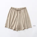Img 7 - Cotton Shorts Women Summer Japanese Loose Wide Leg Bermuda Non Cozy Casual Pants