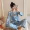 Korean Sweet Look Casual V-Neck Replica Long Sleeved Pajamas Women Sets Loungewear Sleepwear