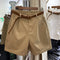 Img 7 - Cotton High Waist A-Line Bermuda Shorts Wide Leg Cargo Women Loose Casual Pants