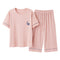 Img 5 - Pajamas Women Summer Cotton Short Sleeve Cropped Pants Loose Plus Size Korean Pregnant Woman Loungewear Sets