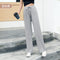 Img 2 - Summer Wide Leg Culottes Korean High Waist Loose Thin Ice Silk Drape Straight Casual Women Pants