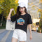 Img 6 - Summer Women Combed Cotton Short Sleeve Printed T-Shirt Round-Neck Minimalist Korean Loose Half Sleeved