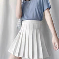 Img 2 - Pleated Skirt Women Summer Anti-Exposed College High Waist Korean A-Line Skirt