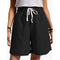 Img 9 - Summer Cotton Blend Elastic Waist Wide Leg Pants Pocket Loose Women Casual Shorts