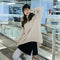 Little White Dress Matching Popular Skirt Sweatshirt Korean Splitted Women Skirt