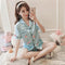 Summer INS Short Replica Women Pajamas Outdoor Silk Pants Sets Sweet Look Cardigan Loungewear Sleepwear