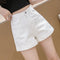 Img 1 - White Denim Shorts Women Loose insRipped A-Line High Waist Wide Leg Hot Pants Summer Slim Look Outdoor