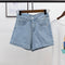IMG 122 of Summer Korean High Waist Straight Denim Shorts Women Loose Slim Look A-Line Hot Pants Shorts