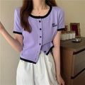 IMG 123 of Silk Sweater Women Thin Summer Slim Look Short Sleeve T-Shirt Matching Cardigan Tops Outerwear