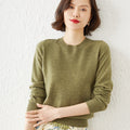 Img 1 - Long Sleeved Wool Knitted Sweater Women Korean Slim Look Round-Neck Undershirt