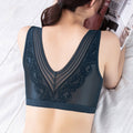 Img 10 - Plus Size Ice Silk Bare Back Bra No Metal Wire Double-Sided Lace Seamless Sporty Bralette Women