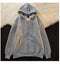 IMG 111 of Sweatshirt Women Thin Korean Loose Tops Hooded Zipper Cardigan ins Outerwear