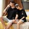 Summer Couple Pajamas Cotton Short Sleeve Shorts Men Cartoon Women Loungewear Sets Sleepwear