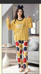 IMG 106 of Pajamas Women Cotton Long Sleeved Korean Plus Size Loose Two-Piece Sets Loungewear Sleepwear