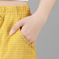 Img 4 - Striped Cotton Shorts Short Wide Leg Women Pants Summer Loose Pocket Elastic Waist