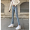 Img 3 - Korean chicFlare Leg Pants Women High Waist Slim Look Loose All-Matching Vintage Popular Young Look Denim Jeans