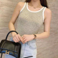 Img 5 - Popular Dongdaemun Color-Matching Camisole Women Summer Sports Slim Look Bare Back Outdoor Camisole