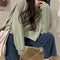 Solid Colored Sweatshirt Women Korean Loose Couple Round-Neck INS Women Outerwear