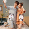 Couple Pajamas Summer Cotton Cardigan Short Sleeve Shorts Sets Men Women Loose Plus Size Loungewear Sleepwear