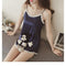 IMG 110 of Silk Pyjamas Women Summer Sexy Strap Lace Pajamas insTwo-Piece Sets Loungewear Sleepwear