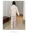 IMG 191 of Popular Streaming Pajamas Women Lapel Cotton Long Sleeved Trendy Western Cardigan Loungewear Sets Sleepwear