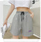 IMG 117 of Thin Chequered Shorts Women Summer Elastic Waist Loose Wide Leg Pants Korean Student Casual Shorts