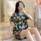 Popular Strawberry Pajamas Women Summer Silk Two-Piece Sets Short Sleeve Thin Outdoor Loungewear Sleepwear