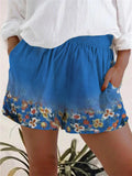 IMG 123 of Summer Europe Women Casual Floral Printed Pocket Shorts