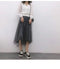 IMG 106 of Korean Sweater V-Neck Loose Cardigan Mesh Spliced Chiffon Tops Women Outerwear