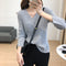Img 2 - V-Neck Long Sleeved WomenLoose Stretchable Slim-Look Tops Sweater