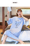 IMG 165 of Teens Loose Summer Cotton Thin Pyjamas Pajamas Casual Cartoon Round-Neck Short Sleeve Loungewear Sleepwear