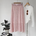 Img 12 - Mori Fresh Looking Elastic High Waist Floral Mid-Length Chiffon Skirt