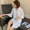 Summer Sexy Popular Pyjamas Women Thin Short Sleeve Loose Chiffon Shirt Dress