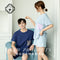 Img 3 - Cotton Couple Pajamas Short Sleeve Shorts Summer Thin Loungewear Men Sets Women Casual Outdoor