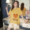 Pajamas Women Summer Short Sleeve Korean Student Thin Plus Size Adorable Cartoon Outdoor Loungewear Sets Sleepwear