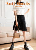 Img 8 - Suits Drape Mid-Length Shorts Women Summer Loose High Waist A-Line Slim Look Wide Leg Pants Straight Hong Kong Style
