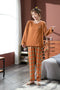 IMG 132 of Chequered Sets Pajamas Women Cartoon Loose Long Sleeved Casual Korean Color-Matching Loungewear Outdoor Sleepwear