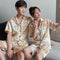 Couple Pajamas Summer Women Silk Men Casual Plus Size Short Sleeve Thin Loungewear Two-Piece Sets Sleepwear